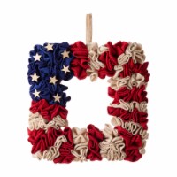 Glitzhome Americana Square Fabric Wreath