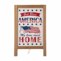 Glitzhome Patriotic Wooden Porch Sign Standing/Hanging Decor