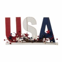 Glitzhome Patriotic Wooden USA Table Decor