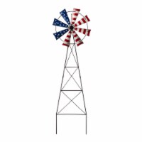 Glitzhome Patriotic Metal Wind Spinner Yard Stake/Wall Sign