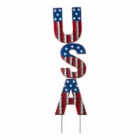 Glitzhome Patriotic Metal USA Yard Stake