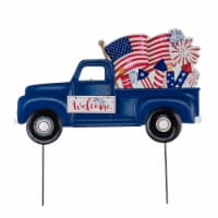 Glitzhome Americana Metal Truck Yard Stake/Wall Sign