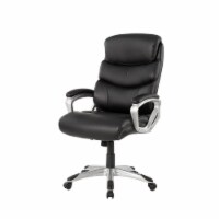 Glitzhome Modern Black Leatherette Gaslift Adjustable Height Swivel Office Chair