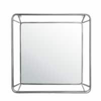 Glitzhome 29.5 x 29.5 Inch Square Metal Wall Mirror, Silver