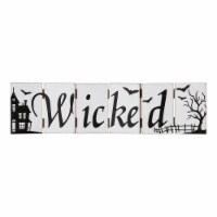 Glitzhome 19.25 Inch Length Halloween Wooden Hinged Table Sign Perspective: Main
