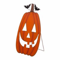Glitzhome 36.25 Inch Tall Lighted Metal Cutout Pumpkin Porch Decor