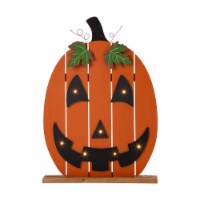 Glitzhome 30 Inch Tall Lighted Wooden Pumpkin Porch Decor Perspective: Main