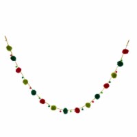 Glitzhome Two Pack 8 Feet Multi Color Pompom Garland