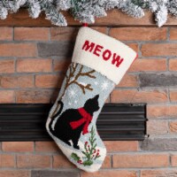 Glitzhome Two Pack 20 Inch Length Hooked Stocking, Cat