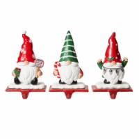 Glitzhome Gnomes Resin Stocking Holder - 3 Piece