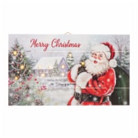 Glitzhome 24 Inch Length Lighted Wooden Santa Wall Decor