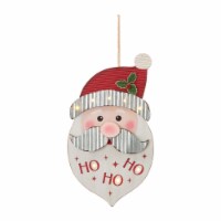 Glitzhome 19 Inch Tall Lighted 3D Wooden Metal Santa Wall Decor