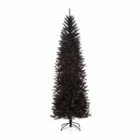 Glitzhome 7.5 Feet Black Tinsel Artificial Christmas Tree