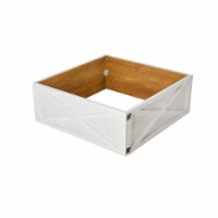 Glitzhome Washed Wood Tree Collar - White