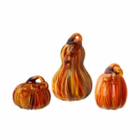 Glitzhome Handmade Blown Glass Pumpkin Table Decoration for Fall & Harvest Thanksgiving Decor