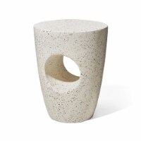 Glitzhome Modern Design Side Table Faux Terrazzo End Tables 18 Inch Height MGO Garden Stool