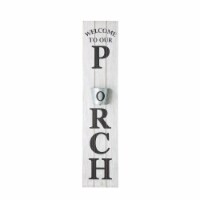 Glitzhome 42 Inch Tall Wooden Rustic Porch Sign with Metal Planter