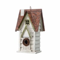 Glitzhome Outdoor Bird House Green 11.93 H Distressed Solid Wood Garden Birdhouse