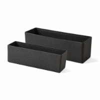 Glitzhome Set of Two Faux Marble Rectangle Planter Eco-Friendly PE