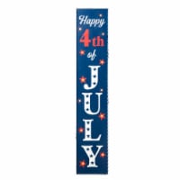 Glitzhome 42.5 H Lighted Wooden Happy July 4th Porch Sign