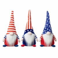 Glitzhome Set of 3 Fabric Patriotic/Americana Gnomes Table Decor