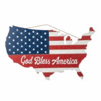 Glitzhome 32.25 Inch Length Wooden Patriotic America Map Wall Decor