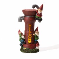 Glitzhome 16.5 Inch Garden Gnome Decorations with Solar Lights Polyresin Figurines