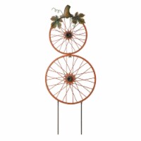 Glitzhome Bicycle Wheel Pumpkin Porch Sign for Harvest Thanksgiving Decor