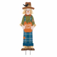 Glitzhome Fall Wooden Scarecrow Yard Stake Multi-functional Rustic Pallet Sign