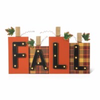 Glitzhome 18-Inch Lighted Hand-Painted Wooden Fall Pumpkin Table Decoration