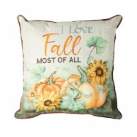 Glitzhome Fall Embroidered Pumpkin Cushion, 20 Inches, for Sofa Couch Home Decor