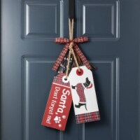 Glitzhome 24 Inch Tall Wooden Christmas Pet Doorknob Hanging Decor