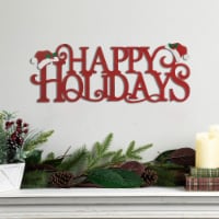 Glitzhome 24 Inch Length Metal HAPPY HOLIDAYS Christmas Wall Decor