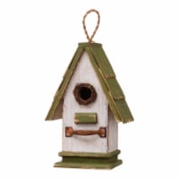 Glitzhome 10.75 H Wood Green Roof Wooden Bluebird House with Predator Guard