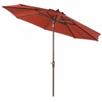 Glitzhome 9.8ft Red Aluminium Self Tilt Market Patio Umbrella, Olefin Fabric Perspective: Main
