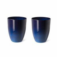 Glitzhome Set of Two Oversized Faux Ceramic Tall Pot Planter Eco-Friendly PE - 16.7 Inch
