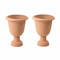 Glitzhome Set of Two Large Urn Planter Pot Eco-Friendly PE - 21.5 Inch