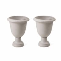 Glitzhome Set of Two Large Urn Planter Pot Eco-Friendly PE - 21.5 Inch