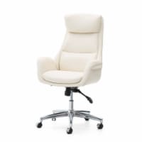 Glitzhome High-Back Adjustable Height Swivel Leatherette Upholstered Ergonomic Office Chair