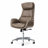 Glitzhome High-Back Adjustable Height Swivel Leatherette Upholstered Ergonomic Office Chair