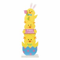 Glitzhome 30 H Easter Wooden Stacked Chicks Porch Decor