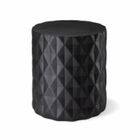 Glitzhome 17.25 Inch Black Diamond Textured Garden Stool/Planter Stand/Accent Table