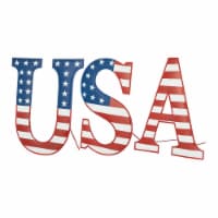 Glitzhome 45 L Set of 3 Patriotic/Americana USA Yard Stake or Standing Decor or Wall Decor
