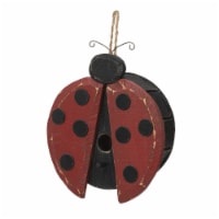 Glitzhome 11.5 H Distressed Solid Wood Ladybug Birdhouse