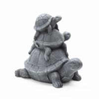 Glitzhome 15.75 Inch L MGO Stacked Turtle Garden Statue