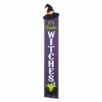 Glitzhome 48 Inch Tall Halloween Wood Witch Hat Porch Decor