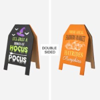 Glitzhome 24 Inch Tall Halloween & Fall Double Sided Standing Easel Porch Sign