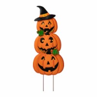 Glitzhome 39.75 Inch Halloween Lighted Stackable Jack-O-Lantern Yard Stake or Hanging Decor