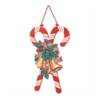 Glitzhome 20 Inch Tall Wooden Christmas Candy Cane Wall Decor