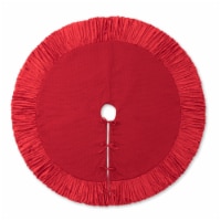 Glitzhome 60 Inch Diameter Oversized Deluxe Red Velvet RuffChristmas Tree Skirt